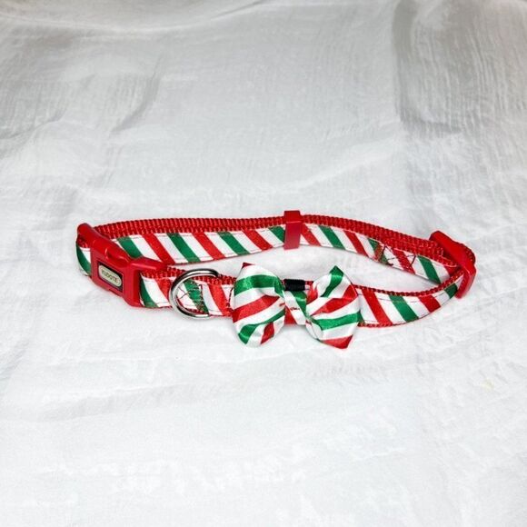 Dog Collar with Detachable Bow Tie, Gifts for Pets, Neck 12"-19", Adjustable Col - Picture 2 of 4